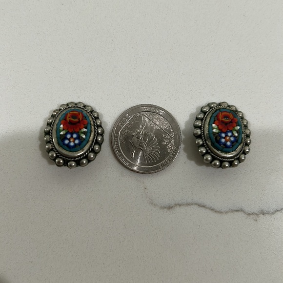 Vintage micro mosaic earrings - Picture 7 of 7